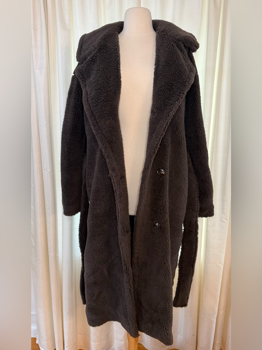 Gap Brown Sherpa Long Coat- Medium - Picture 6 of 11